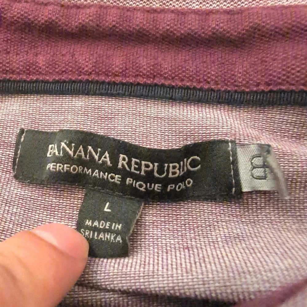 Banana Republic Performance Pique Polo Mens Large Mauve Short Sleeve Shirt Golf